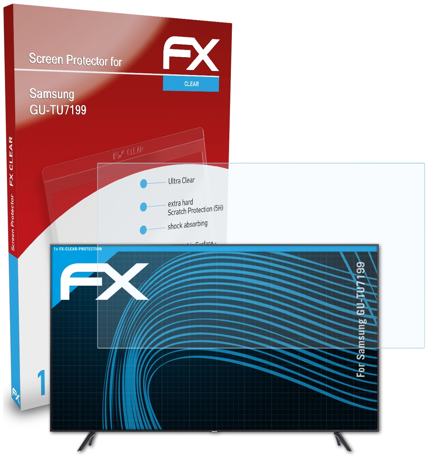 ATFOLIX FX-Clear Displayschutz(für Samsung GU-TU7199 (43 inch))