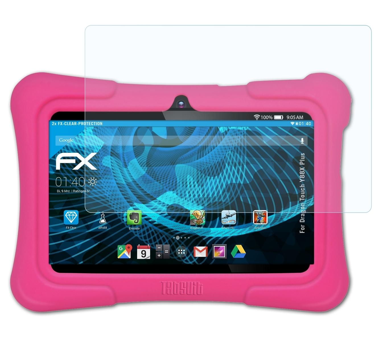 2x Plus) ATFOLIX FX-Clear Y88X Touch Dragon Displayschutz(für