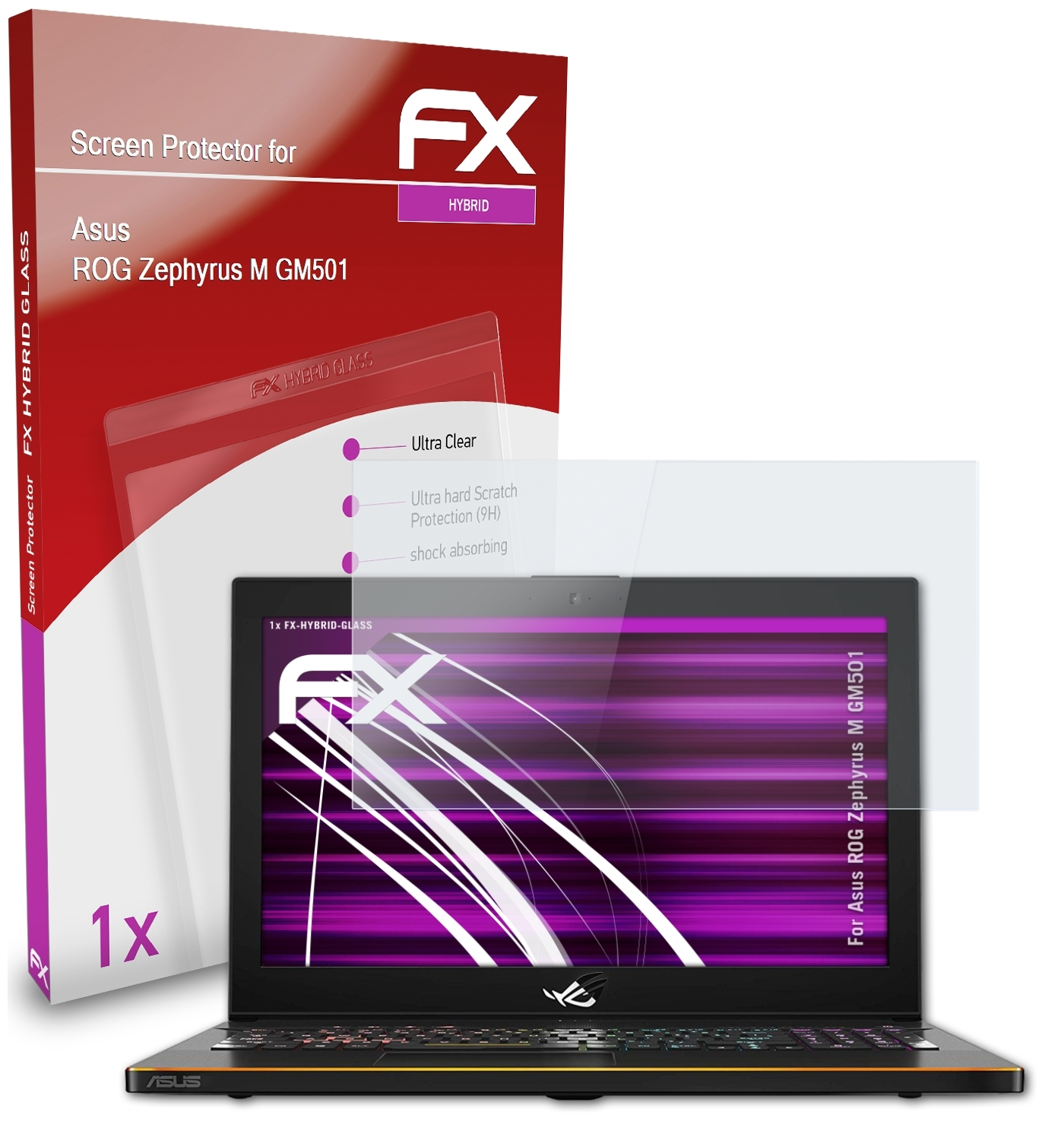 ATFOLIX FX-Hybrid-Glass Schutzglas(für ROG (GM501)) M Asus Zephyrus