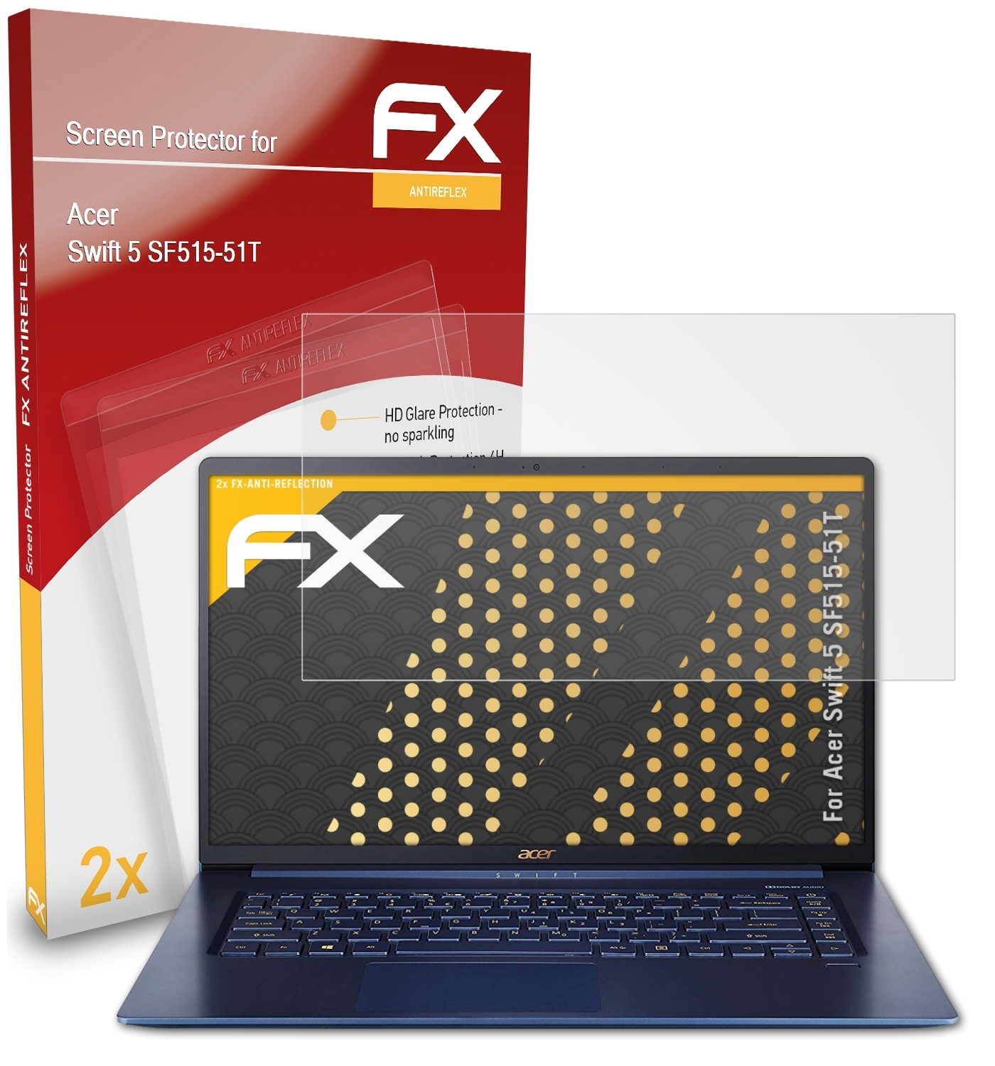FX-Antireflex Displayschutz(für Swift (SF515-51T)) ATFOLIX 5 Acer 2x