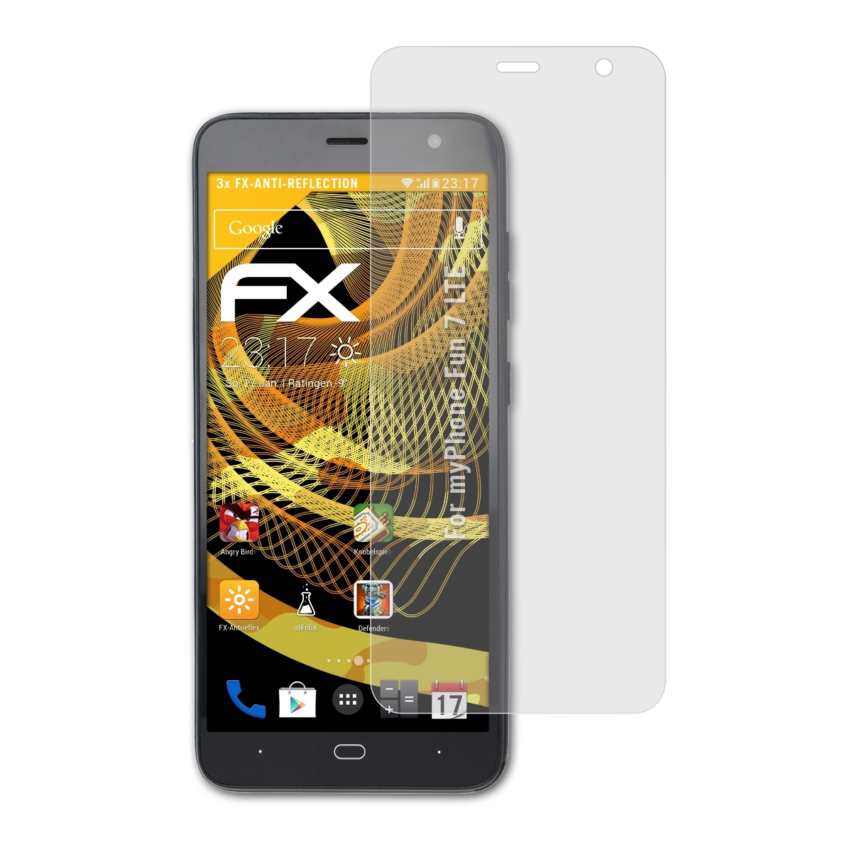 myPhone ATFOLIX 7 FX-Antireflex Displayschutz(für Fun LTE) 3x
