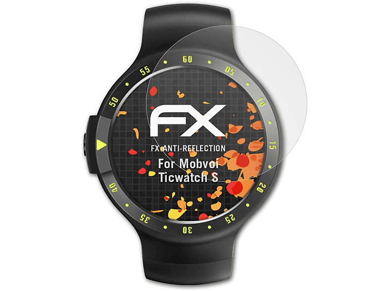 ATFOLIX 3x S) Mobvoi FX-Antireflex Ticwatch Displayschutz(für