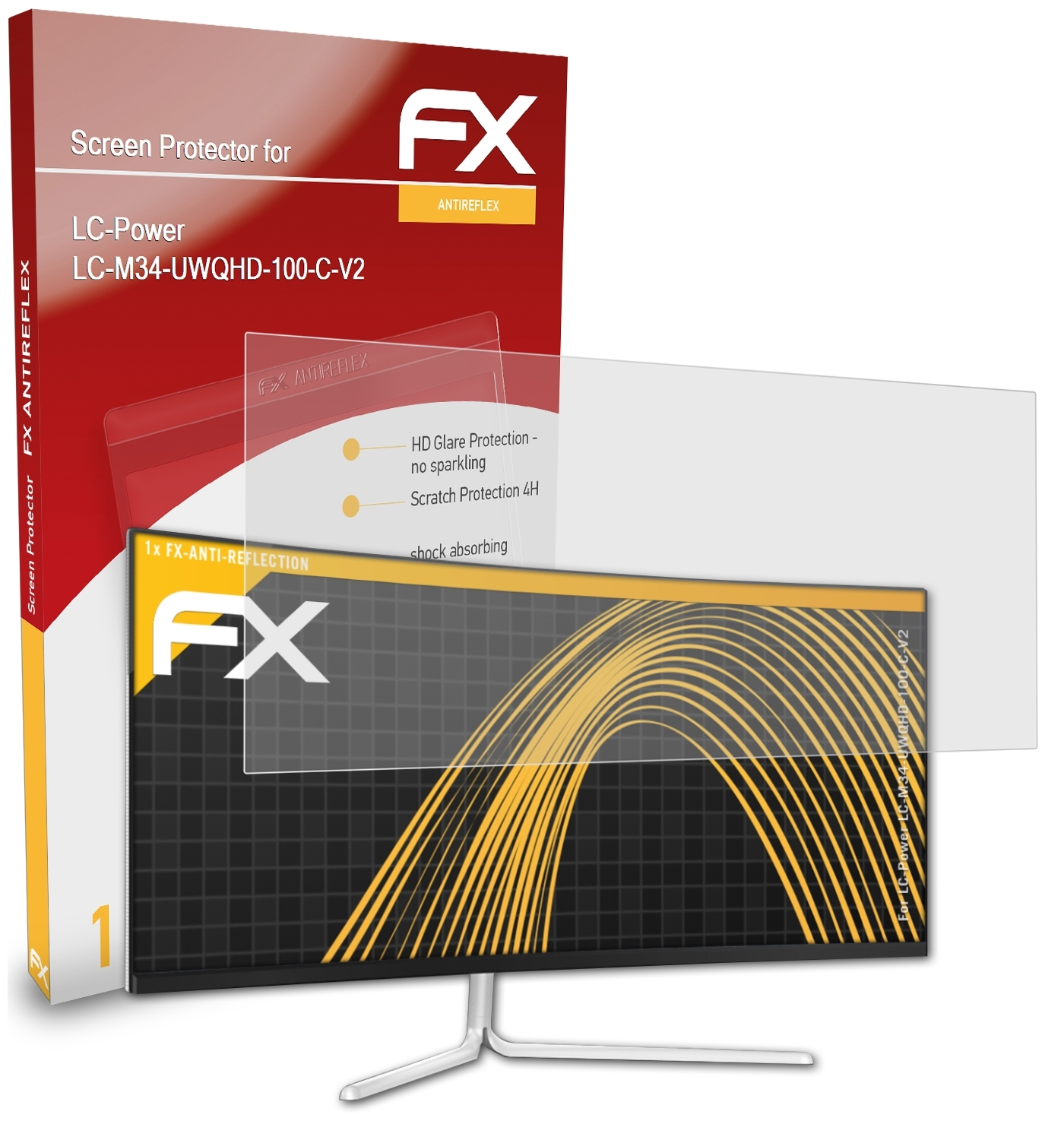 ATFOLIX FX-Antireflex Displayschutz(für LC-Power LC-M34-UWQHD-100-C-V2)