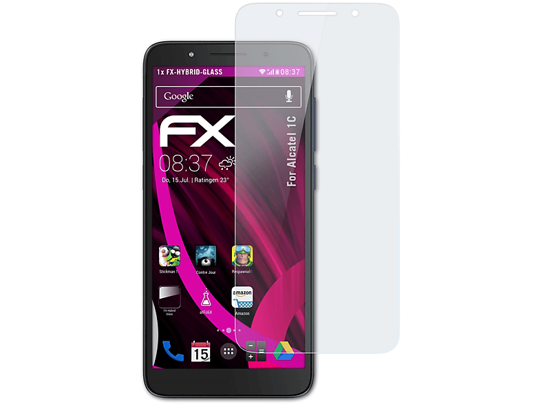 ATFOLIX FX-Hybrid-Glass Schutzglas(für 1C) Alcatel