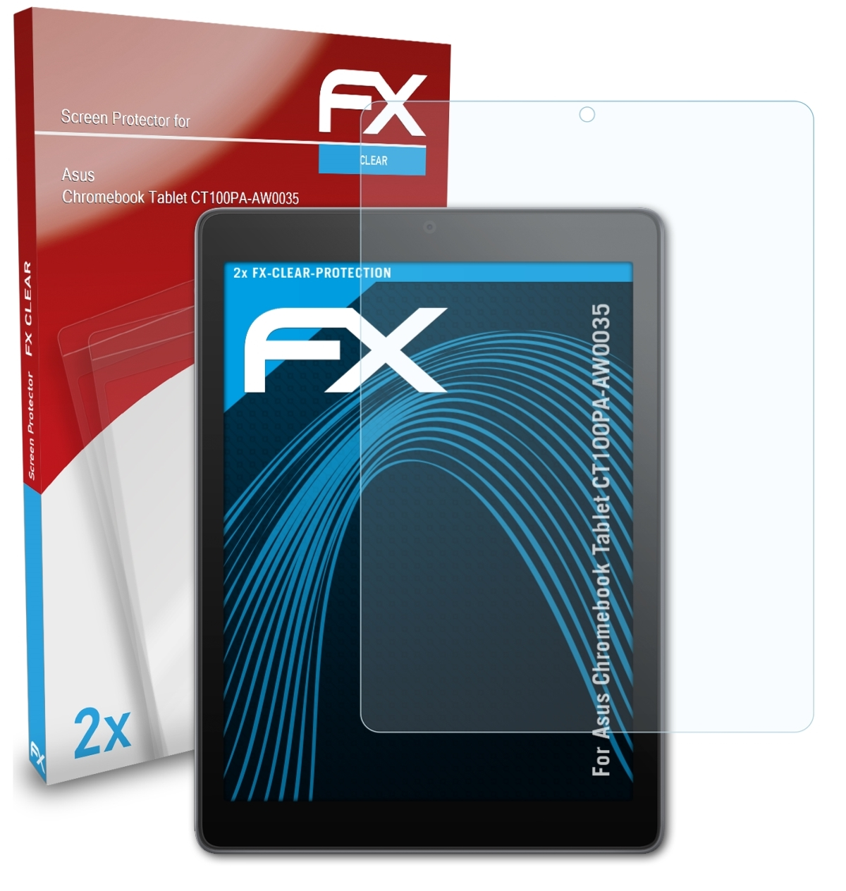 ATFOLIX 2x FX-Clear Chromebook Tablet (CT100PA-AW0035)) Asus Displayschutz(für