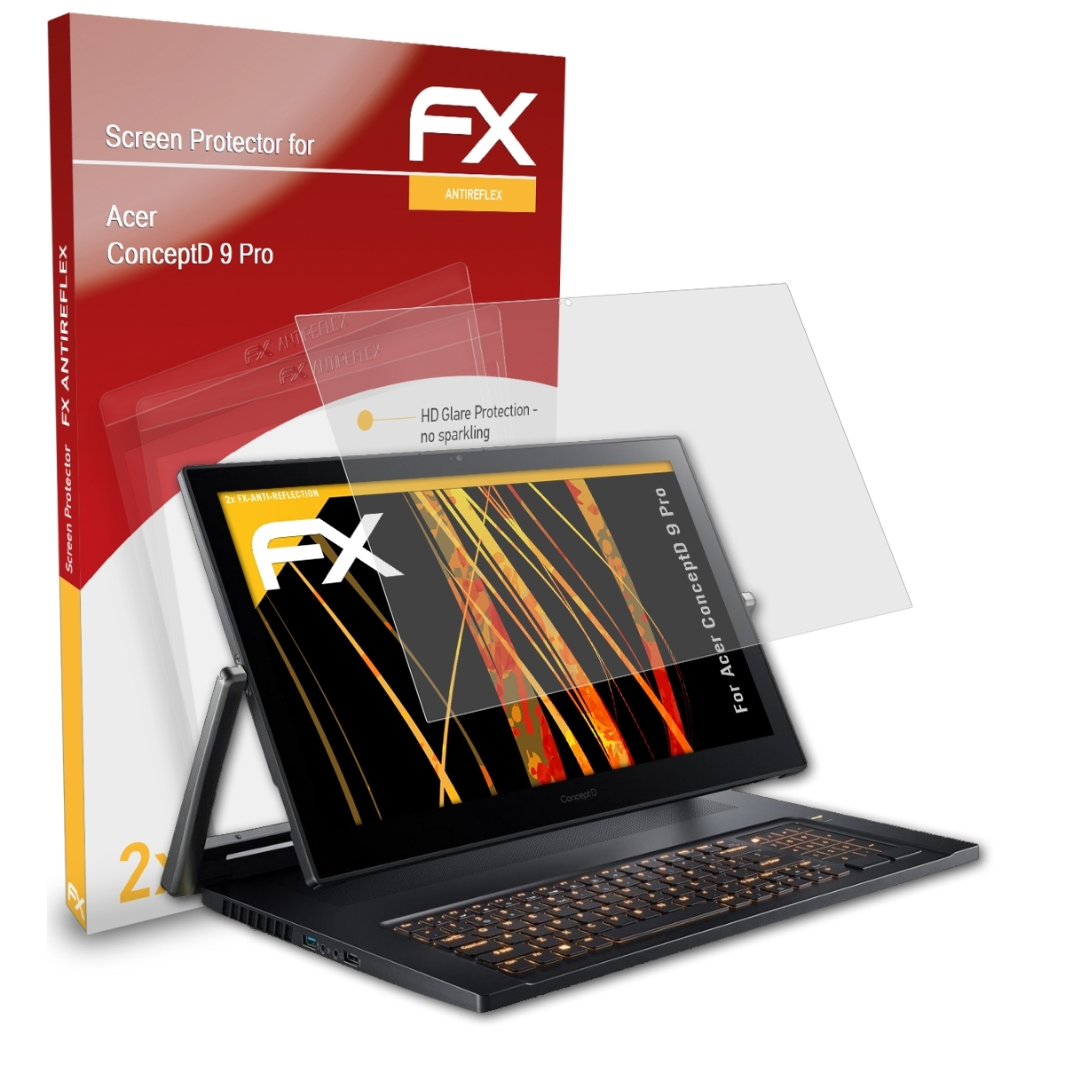ATFOLIX 2x FX-Antireflex Displayschutz(für Acer ConceptD 9 Pro)