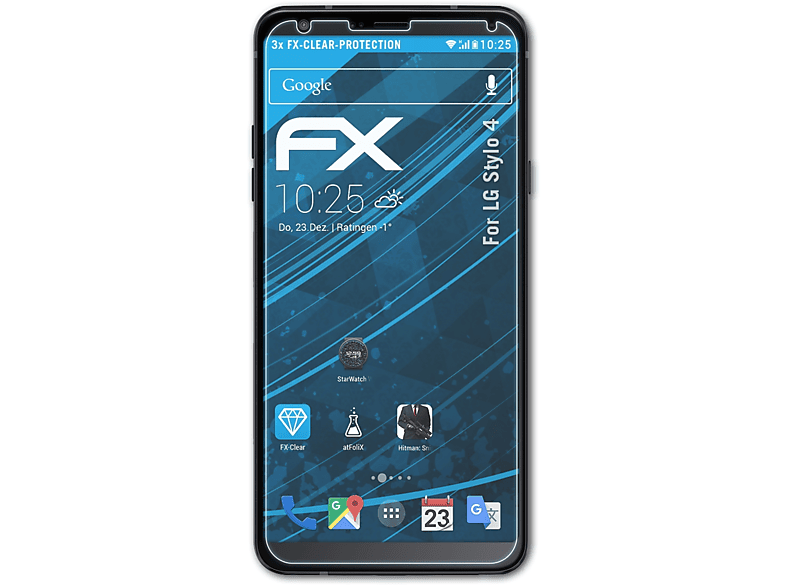 LG 4) Displayschutz(für ATFOLIX 3x Stylo FX-Clear