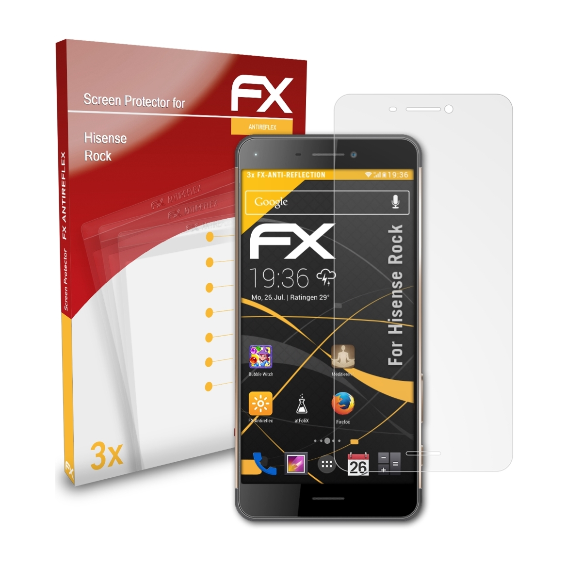 ATFOLIX 3x FX-Antireflex Hisense Displayschutz(für Rock)