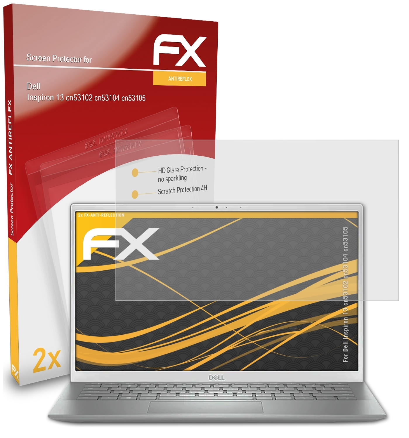 ATFOLIX 2x FX-Antireflex Displayschutz(für cn53105)) cn53104 (cn53102 Dell Inspiron 13