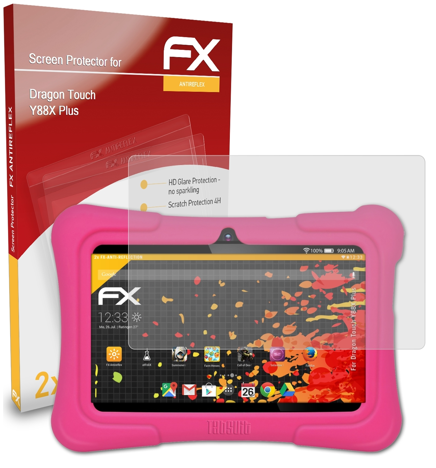 ATFOLIX 2x Touch FX-Antireflex Displayschutz(für Y88X Dragon Plus)