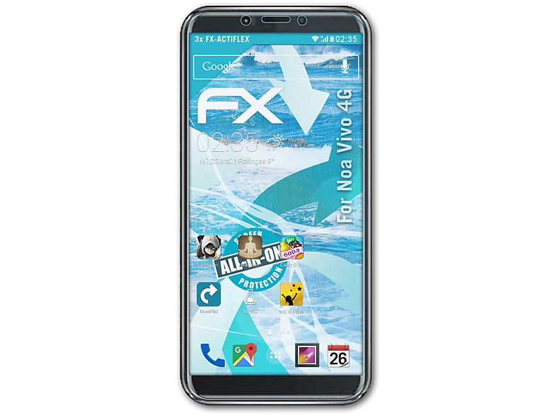 ATFOLIX 3x FX-ActiFleX 4G) Vivo Displayschutz(für Noa