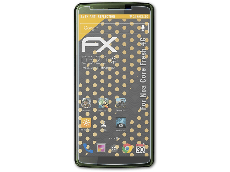 ATFOLIX 3x FX-Antireflex Displayschutz(für Noa Core Fresh 4G)