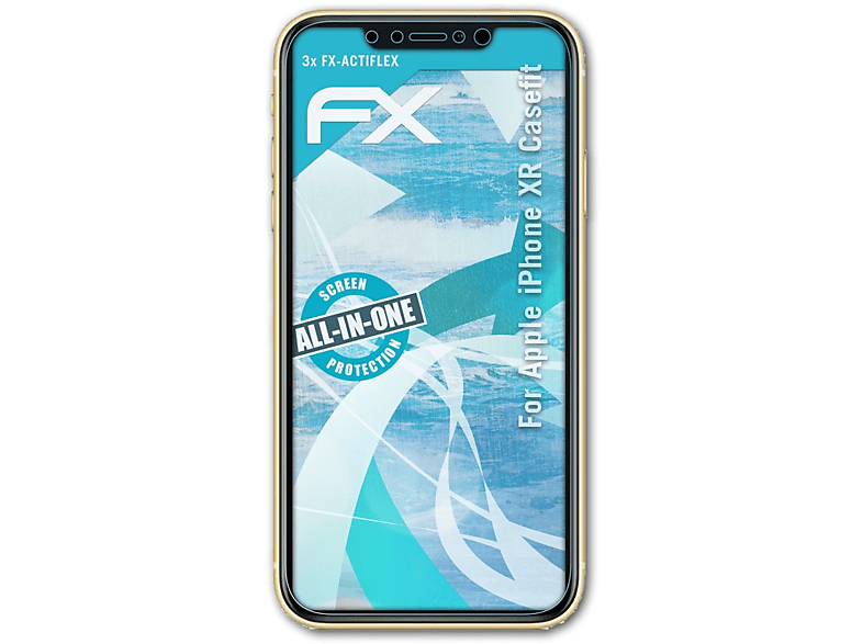 Höhepunkt der Popularität ATFOLIX 3x Apple (Casefit)) iPhone XR FX-ActiFleX Displayschutz(für