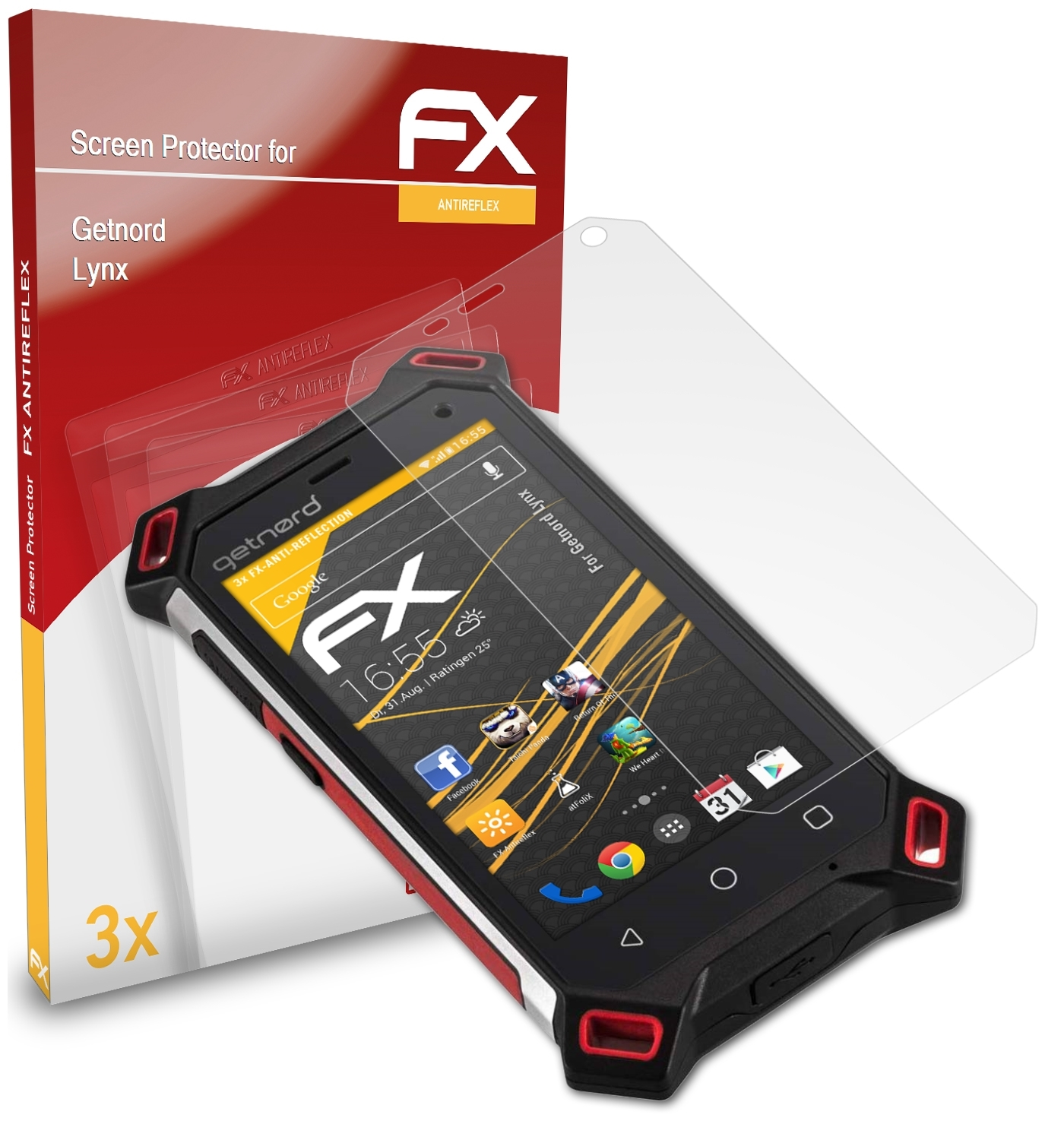 ATFOLIX 3x Lynx) FX-Antireflex Getnord Displayschutz(für