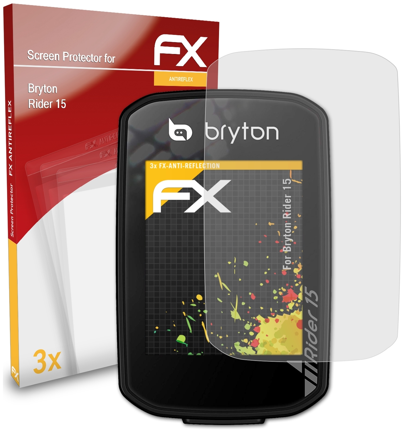 ATFOLIX 3x FX-Antireflex Bryton Rider 15) Displayschutz(für