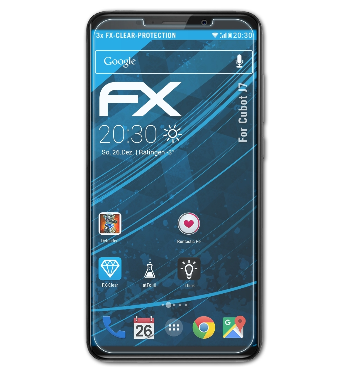 ATFOLIX 3x FX-Clear Displayschutz(für Cubot J7)