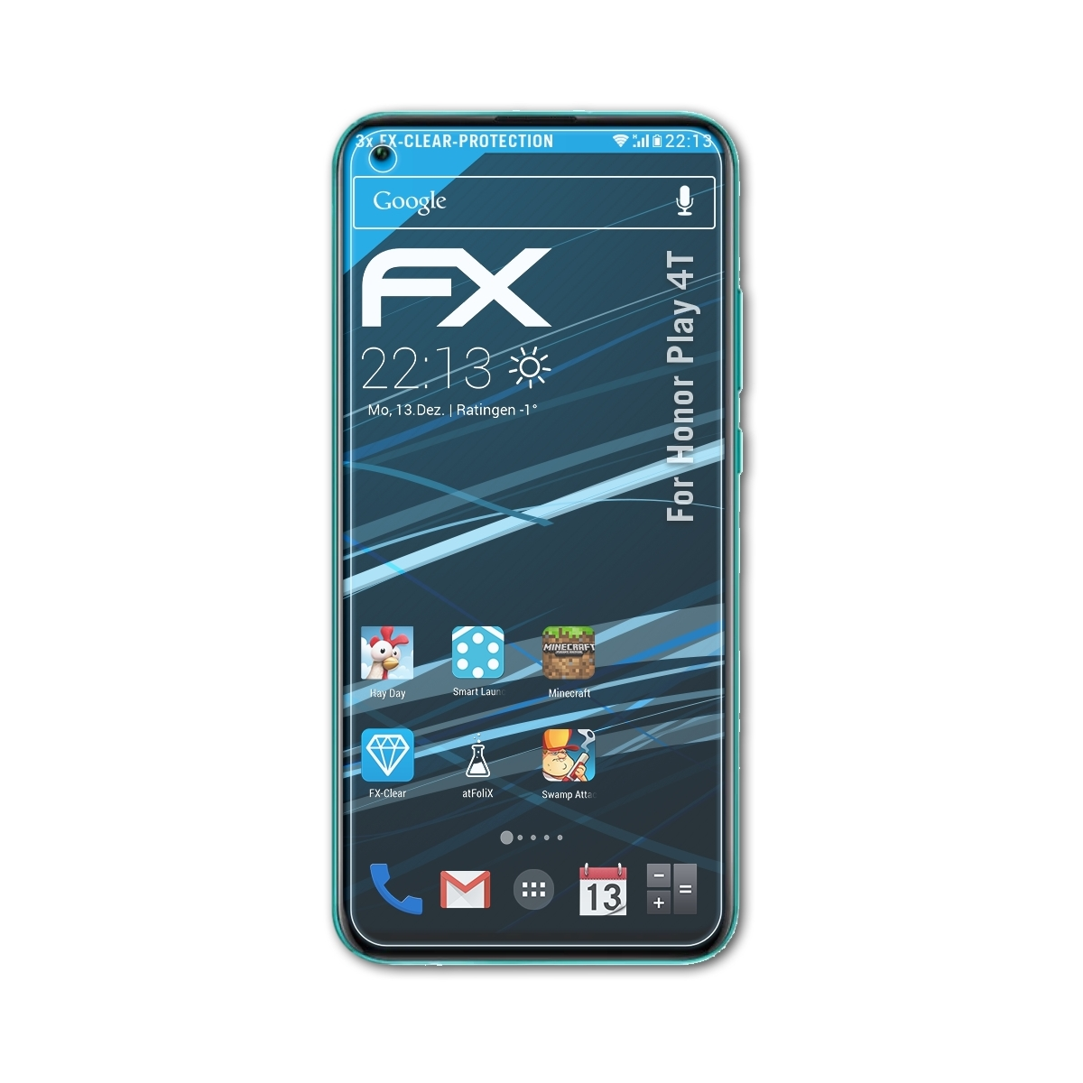 Honor FX-Clear 3x Play ATFOLIX Displayschutz(für 4T)