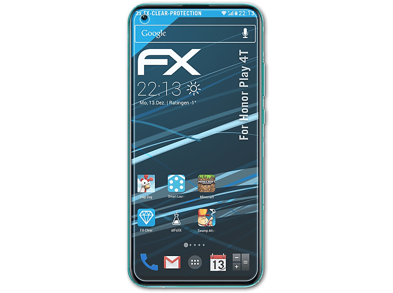 ATFOLIX 3x FX-Clear 4T) Play Honor Displayschutz(für