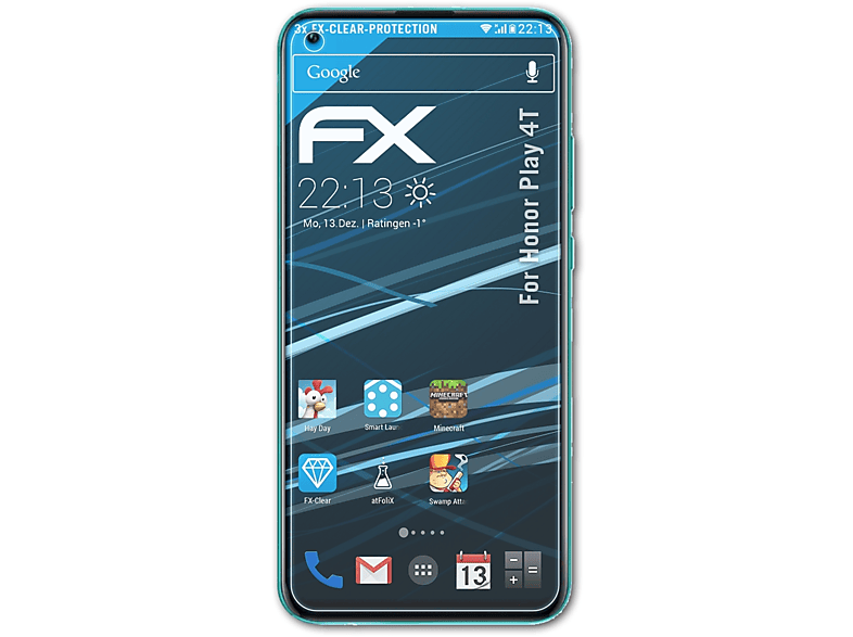 ATFOLIX 4T) Displayschutz(für Honor FX-Clear Play 3x