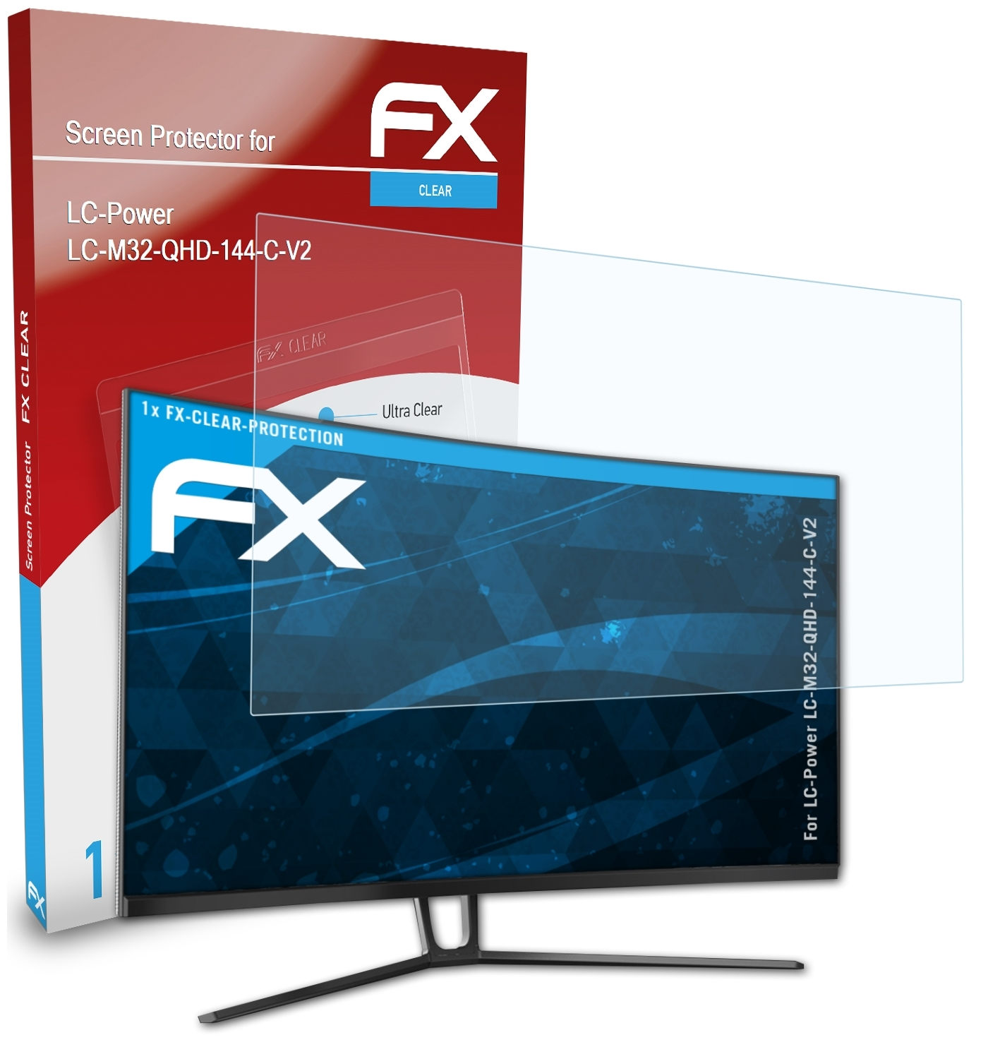 ATFOLIX FX-Clear Displayschutz(für LC-Power LC-M32-QHD-144-C-V2)
