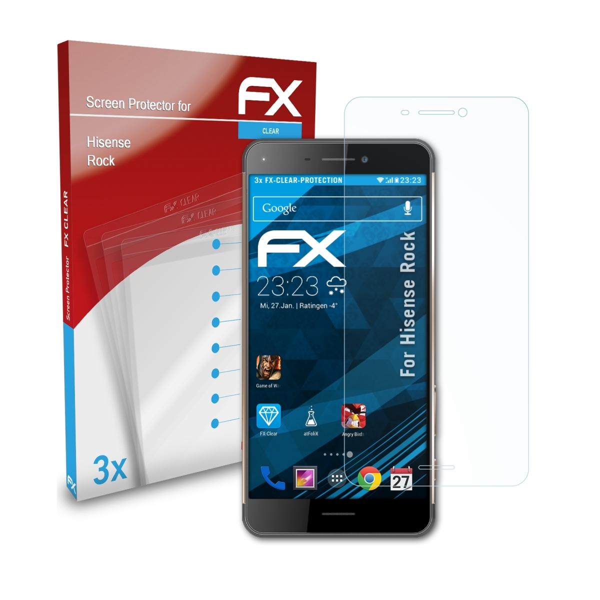 FX-Clear Displayschutz(für ATFOLIX Rock) Hisense 3x