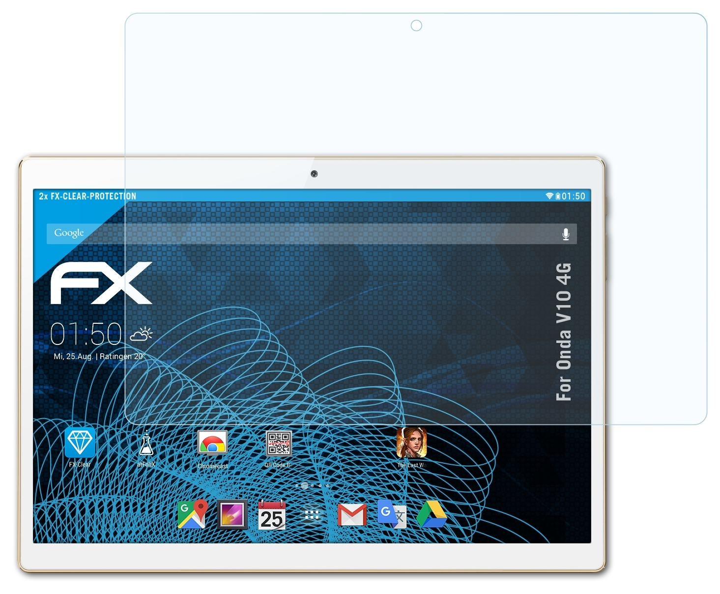 ATFOLIX 2x FX-Clear V10 Onda Displayschutz(für 4G)