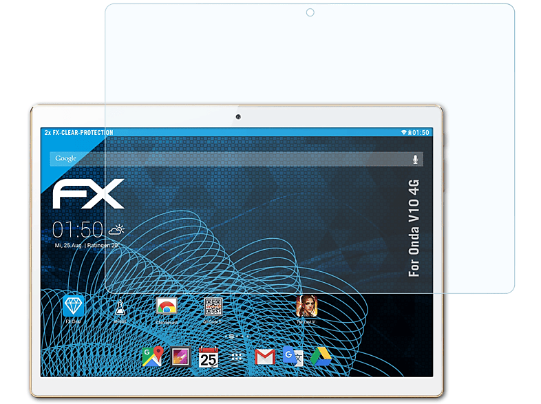 ATFOLIX 2x FX-Clear V10 Onda Displayschutz(für 4G)