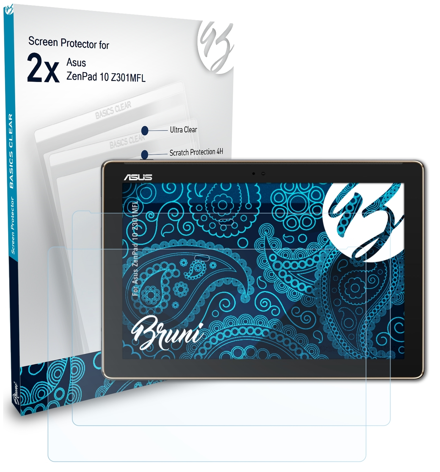 Schutzfolie(für 2x Asus BRUNI 10 Basics-Clear (Z301MFL)) ZenPad