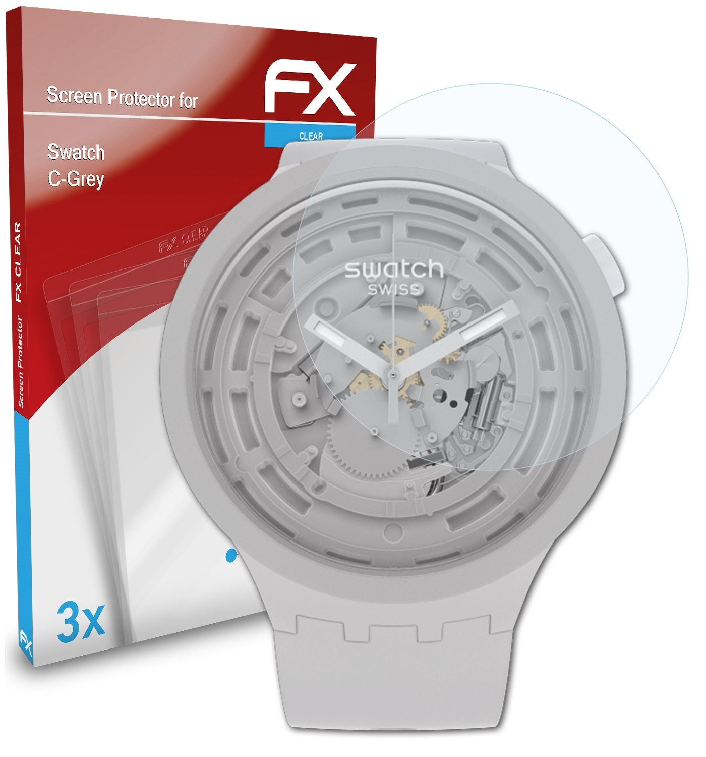 FX-Clear Swatch ATFOLIX C-Grey) Displayschutz(für 3x