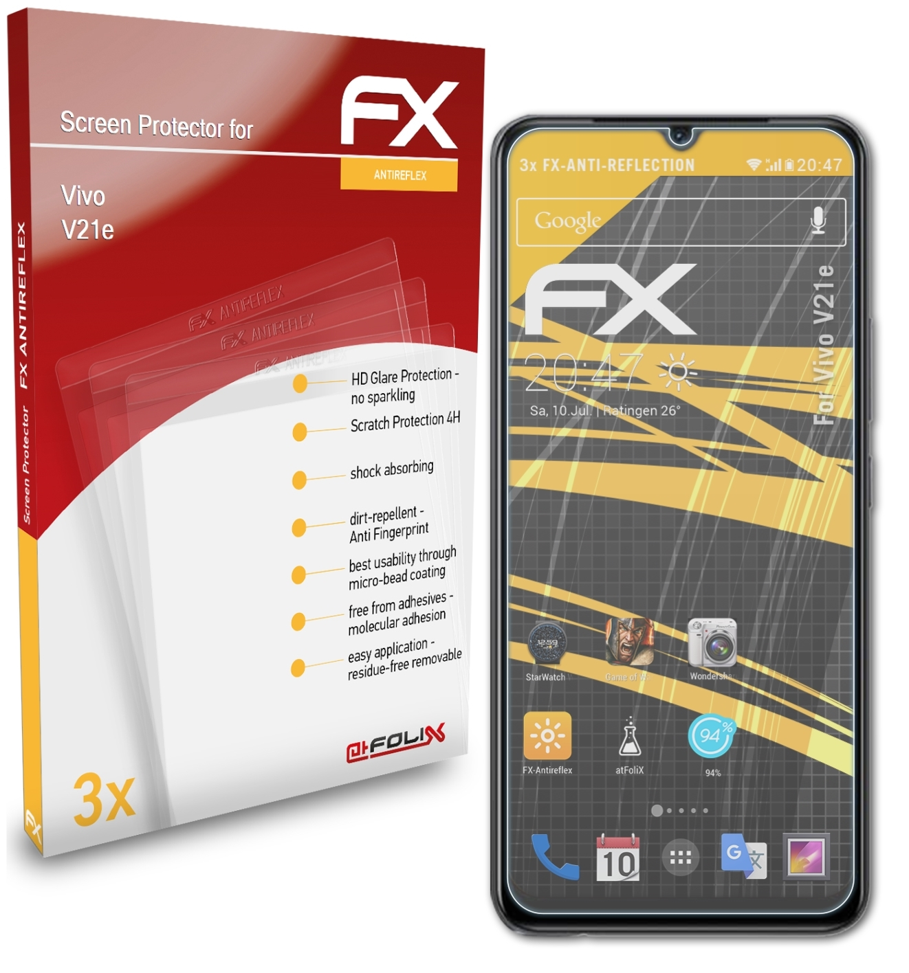 Displayschutz(für FX-Antireflex ATFOLIX Vivo 3x V21e)