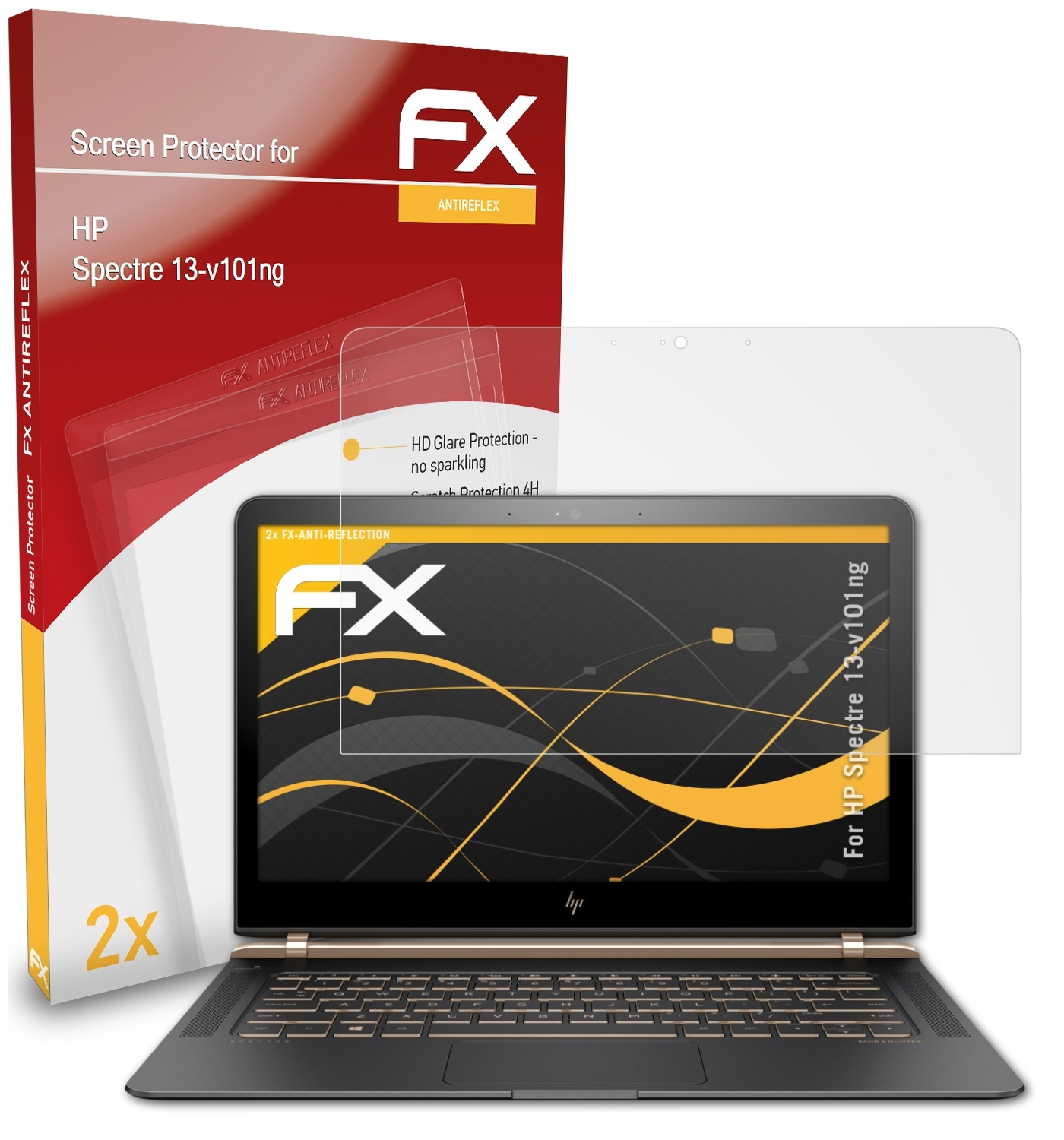 ATFOLIX 2x FX-Antireflex Displayschutz(für Spectre 13-v101ng) HP
