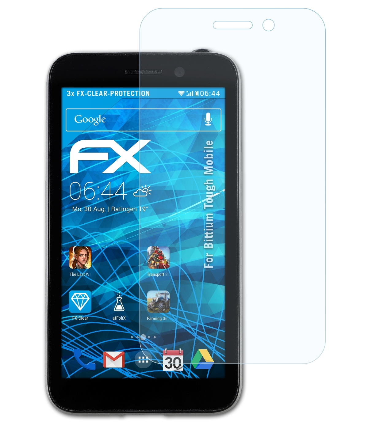 Displayschutz(für Mobile) Bittium 3x Tough ATFOLIX FX-Clear
