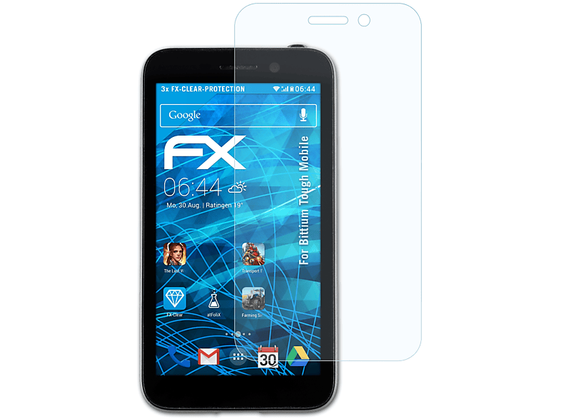 Displayschutz(für Mobile) Bittium 3x Tough ATFOLIX FX-Clear