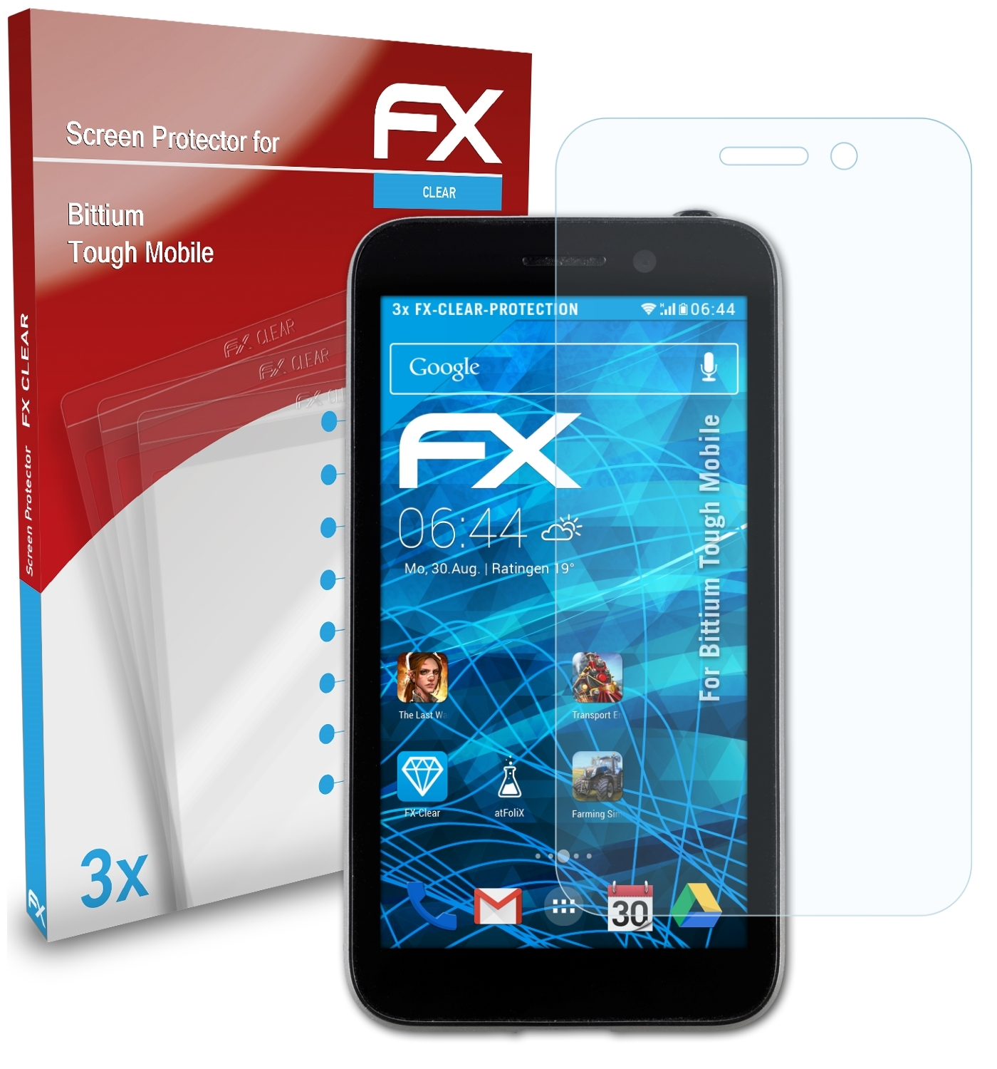 ATFOLIX 3x FX-Clear Displayschutz(für Mobile) Tough Bittium