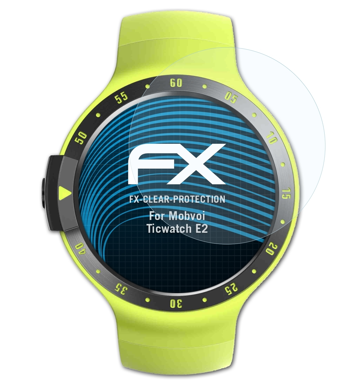 Displayschutz(für Mobvoi E2) 3x FX-Clear ATFOLIX Ticwatch