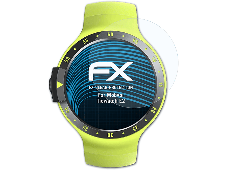 ATFOLIX 3x FX-Clear Displayschutz(für Mobvoi Ticwatch E2)