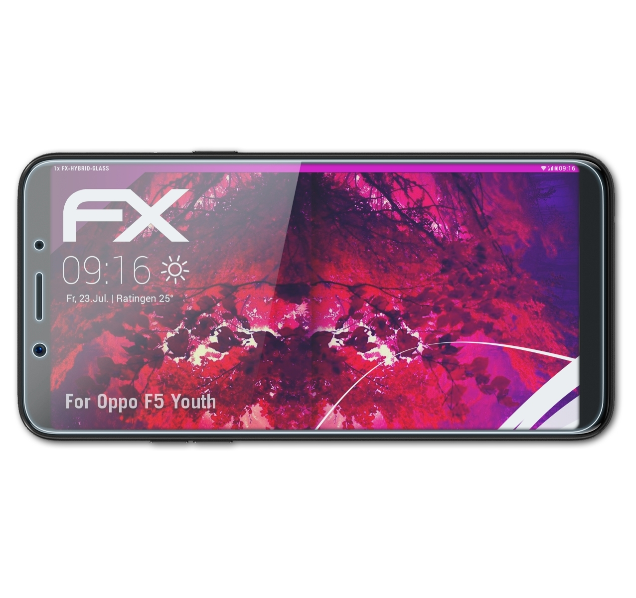 ATFOLIX Oppo Schutzglas(für FX-Hybrid-Glass Youth) F5