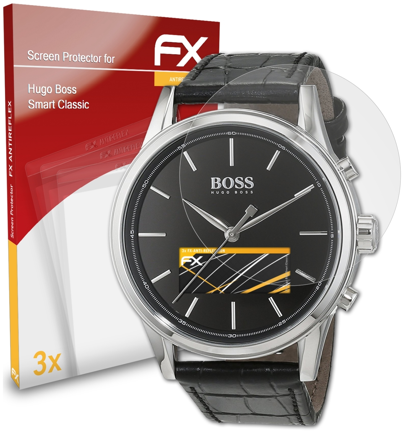 ATFOLIX 3x FX-Antireflex Displayschutz(für Hugo Smart Classic) Boss