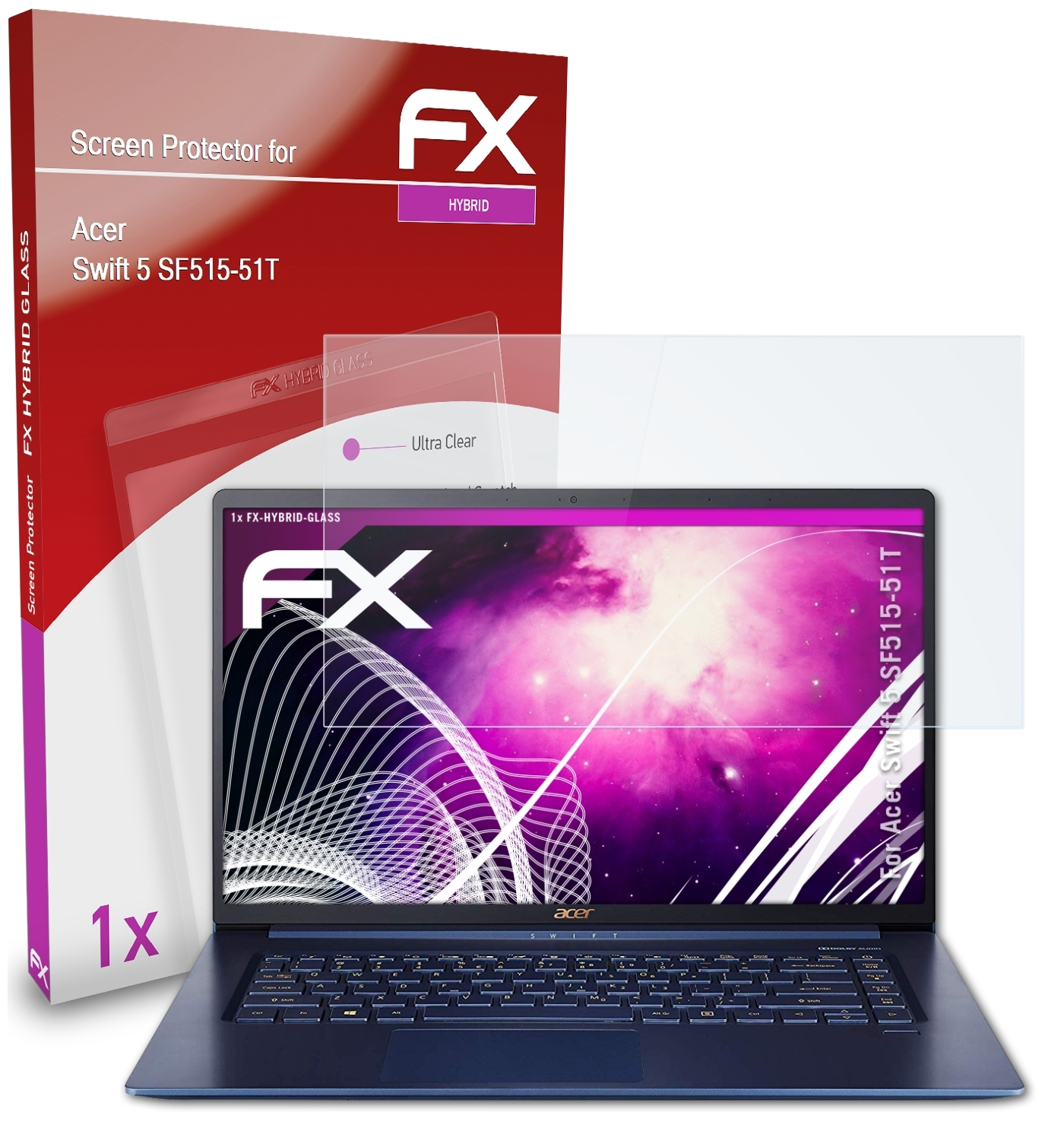 ATFOLIX FX-Hybrid-Glass Schutzglas(für Acer Swift 5 (SF515-51T))