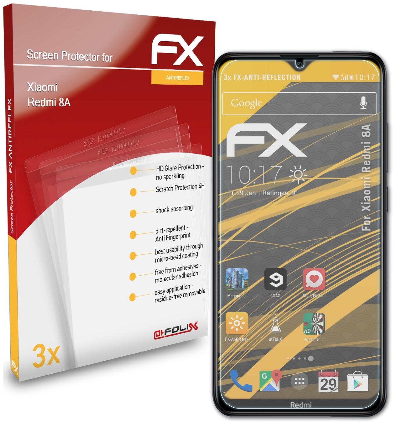 ATFOLIX Xiaomi 8A) 3x FX-Antireflex Redmi Displayschutz(für
