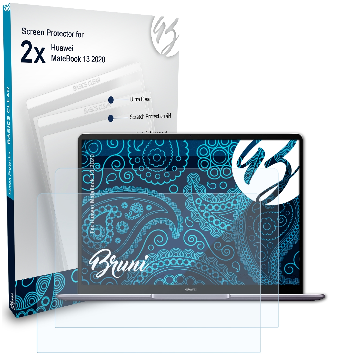 MateBook (2020)) Schutzfolie(für BRUNI Basics-Clear 2x 13 Huawei