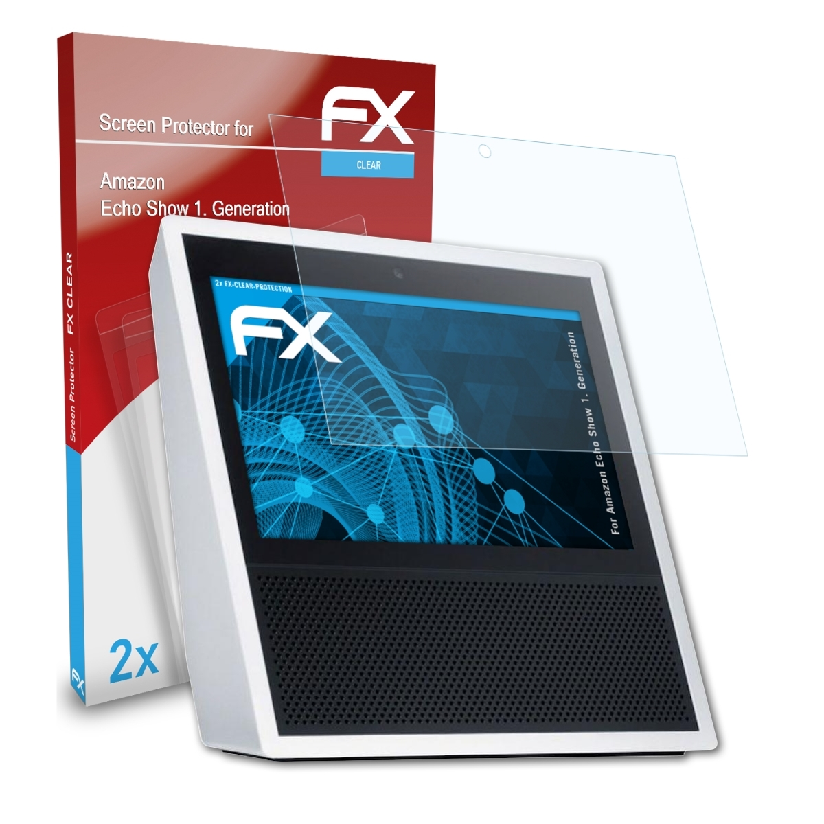 2x Amazon Displayschutz(für FX-Clear ATFOLIX (1. Generation)) Show Echo
