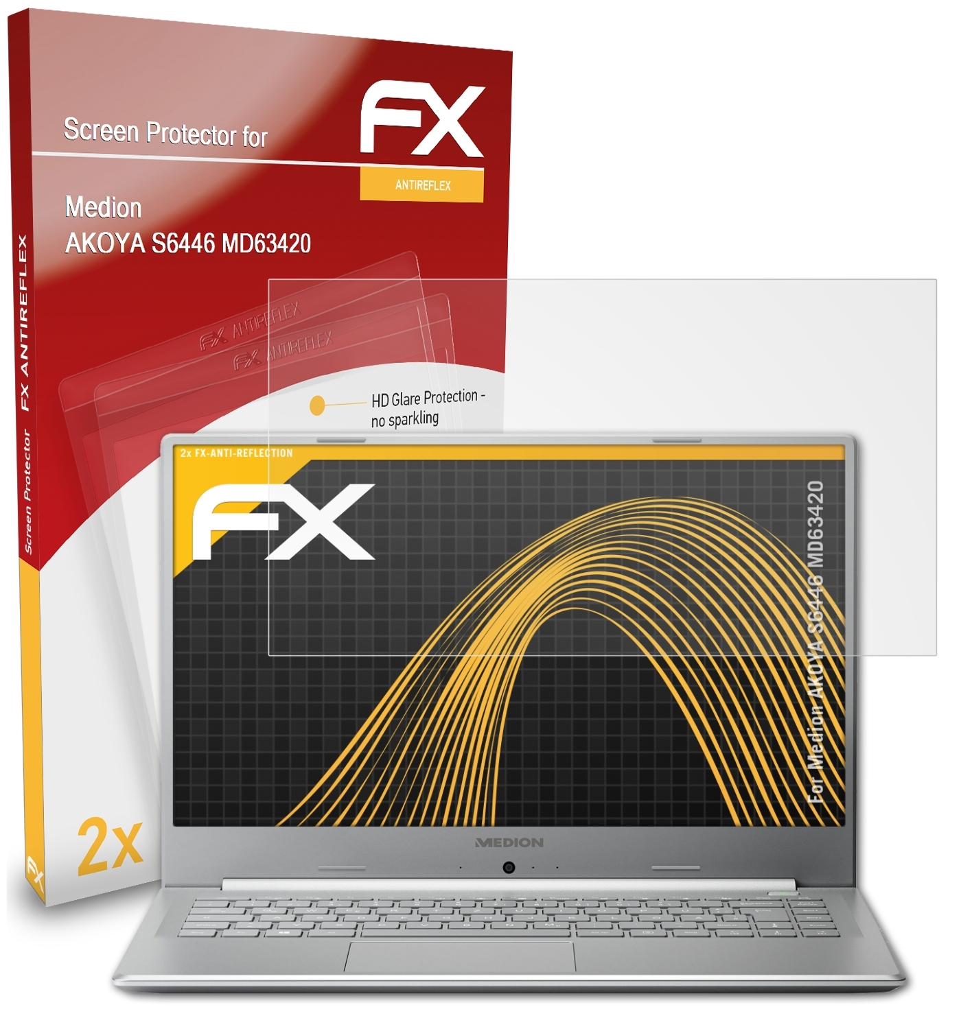 FX-Antireflex Displayschutz(für AKOYA S6446 Medion ATFOLIX (MD63420)) 2x