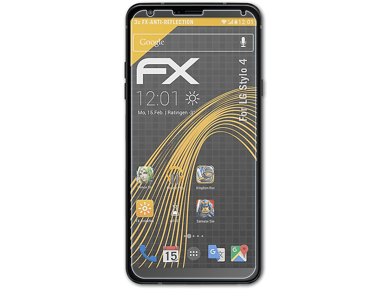 ATFOLIX 3x FX-Antireflex Displayschutz(für LG Stylo 4)