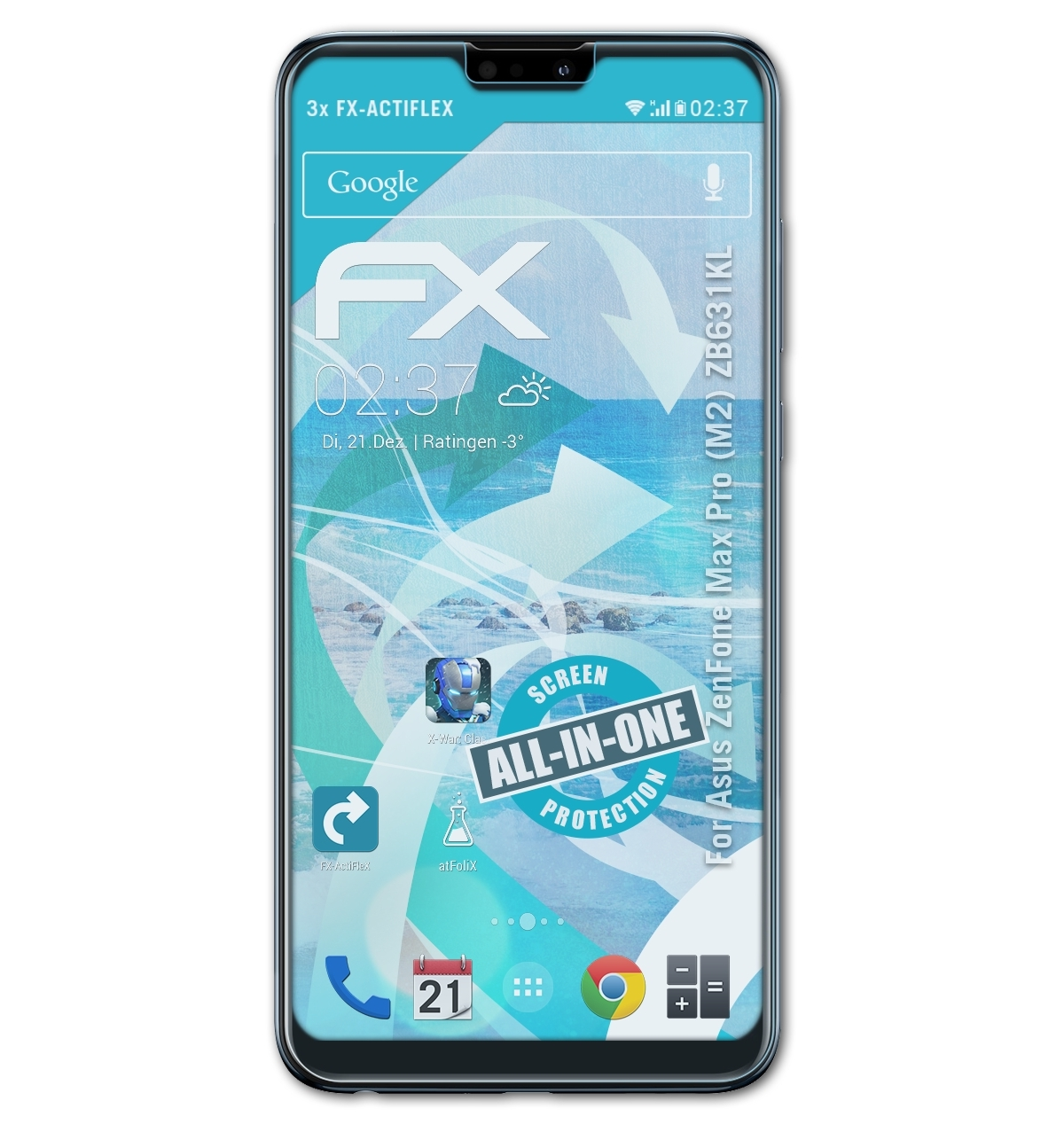 (ZB631KL)) (M2) Pro Asus FX-ActiFleX 3x Displayschutz(für Max ZenFone ATFOLIX