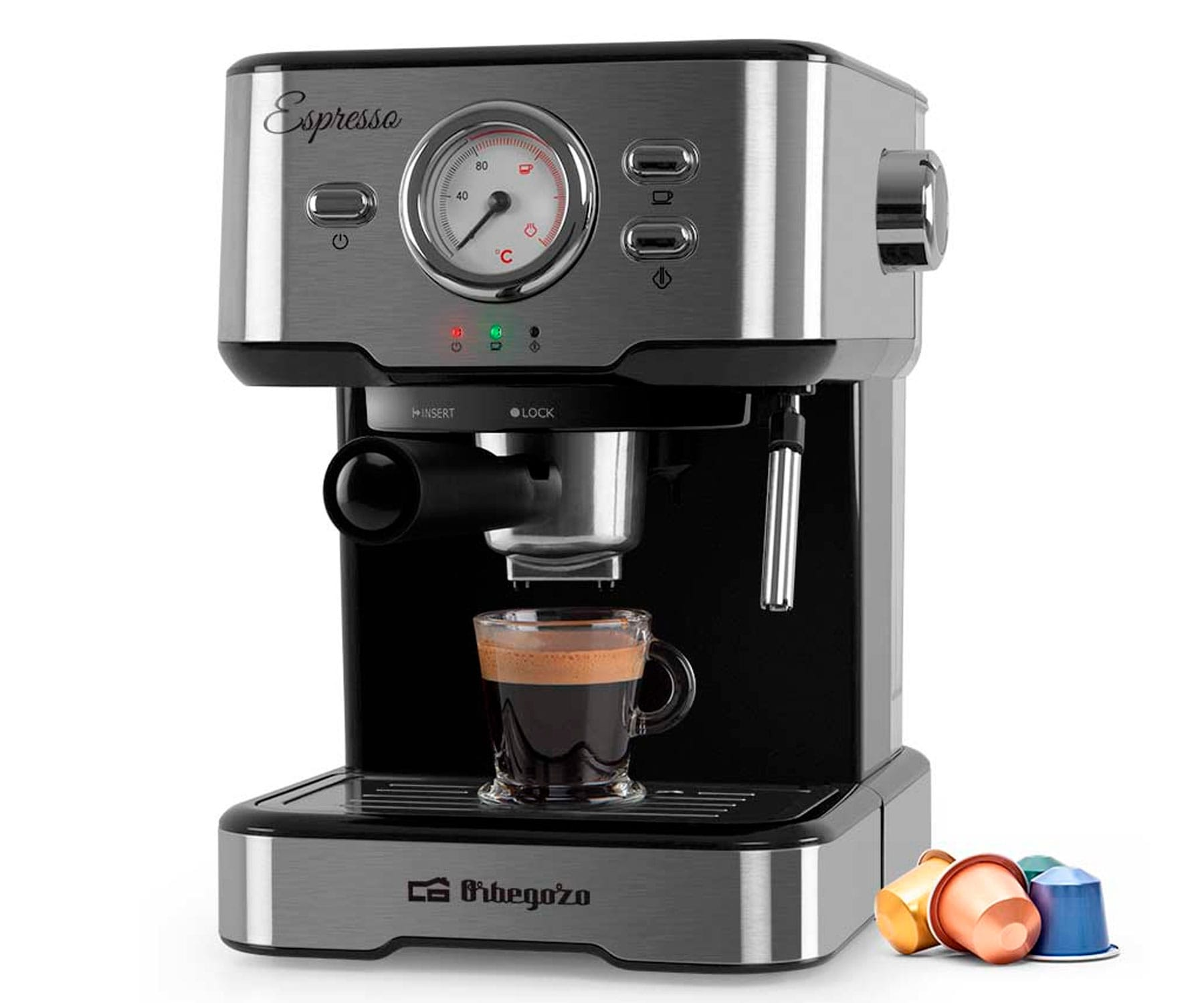 Cafetera Express Orbegozo ex5500 5500 espresso 20 bares y cappuccino extraíble 15 vaporizador 1100 1100w