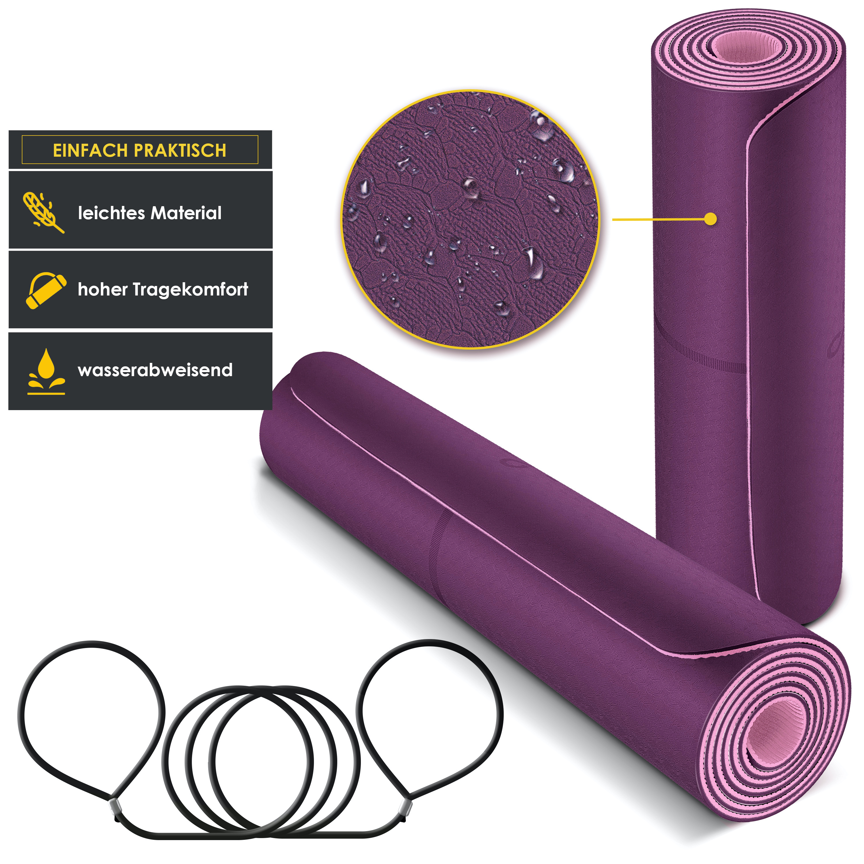 Gymnastikmatte, lila Yogamatte 21523 KESSER