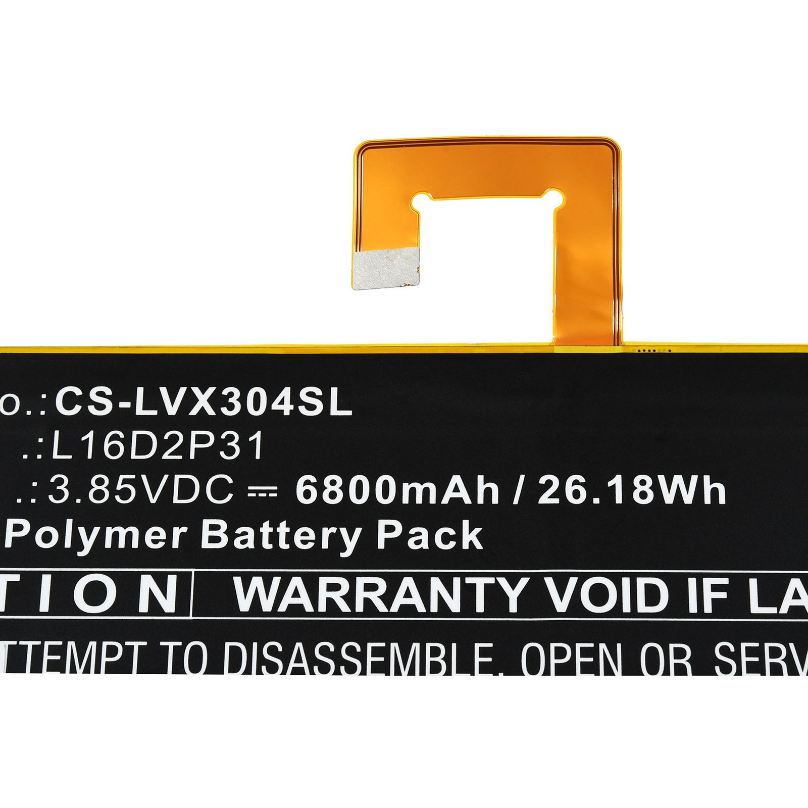 POWERY Akku 3.85 Volt, Lenovo L16D2P31 6800mAh für Li-Polymer Akku, Typ