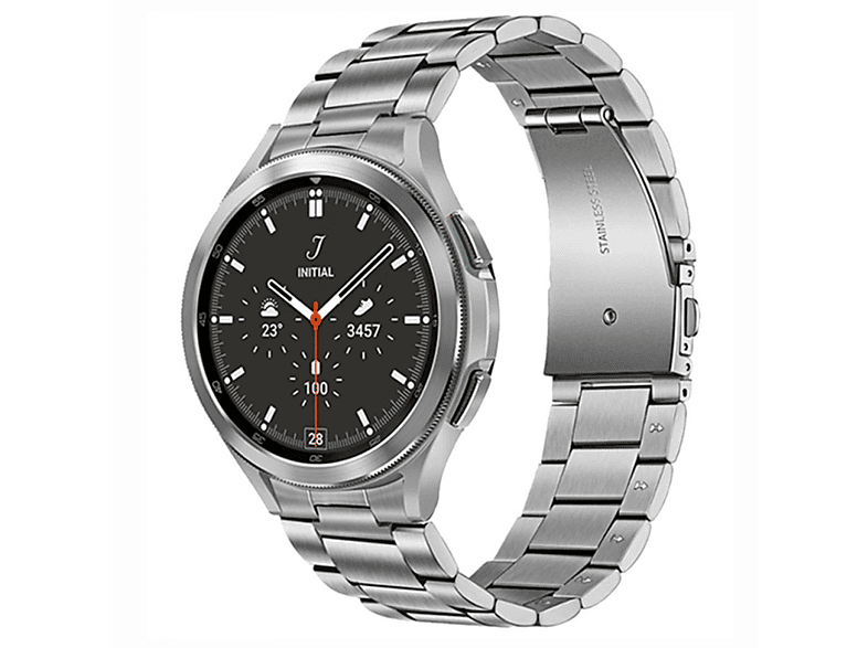 Samsung, Watch Galaxy 4 CASEONLINE Silber No-Gap, (40mm), Smartband,