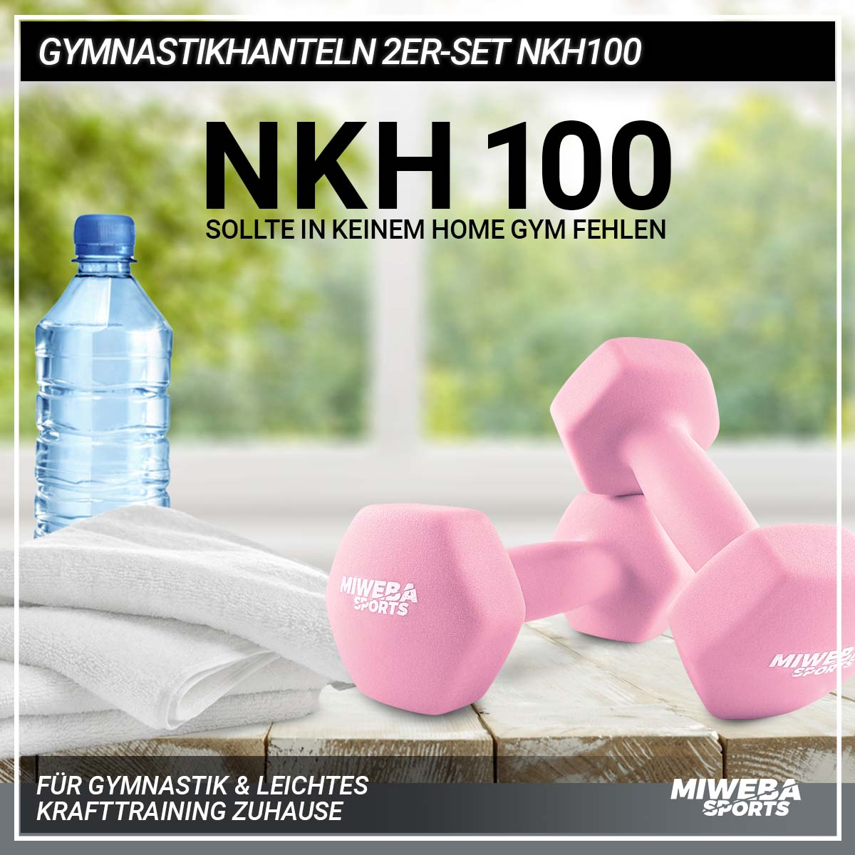 MIWEBA SPORTS Gymnastikhanteln Set 2er NKH100 Kurzhantel, Rosa
